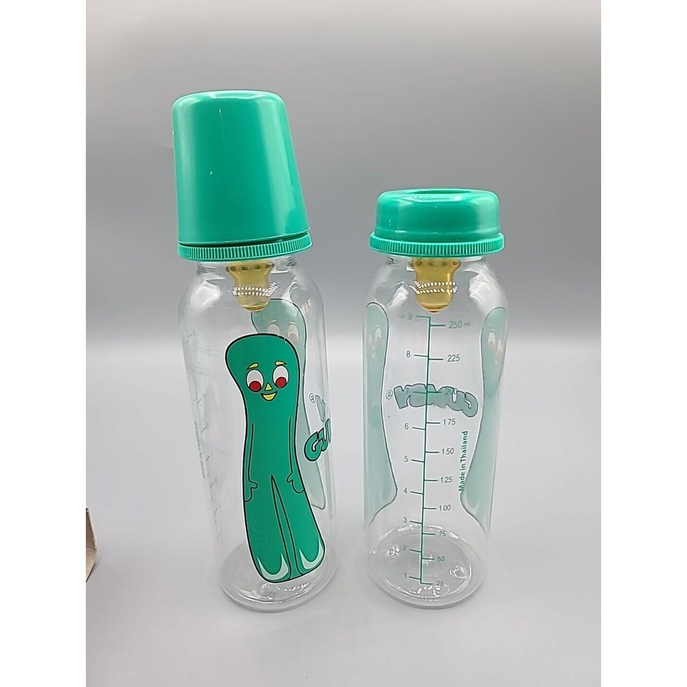 Gumby Baby Bottles Lot Of 4 8 Oz Latex Nipple 2004 Prema Toy - Picture 8 of 10